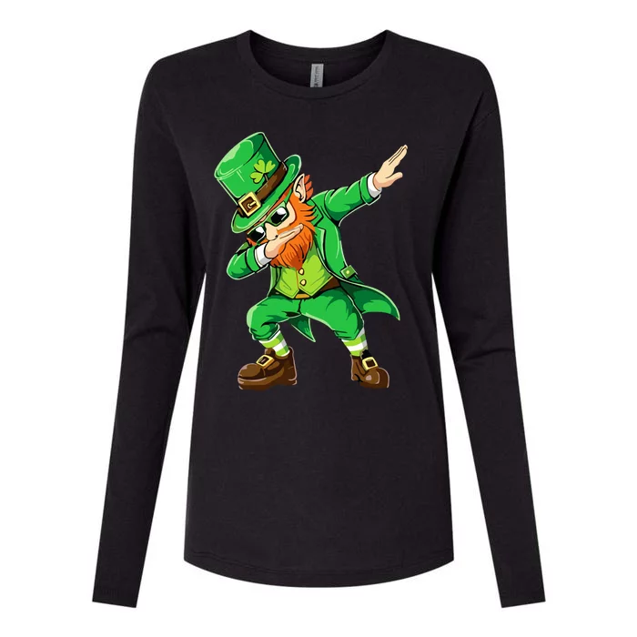 Dabbing Leprechaun Funny Gifts St Patricks Day Womens Cotton Relaxed Long Sleeve T-Shirt