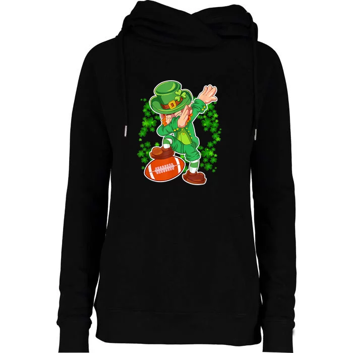 Dabbing Leprechaun Football St Patrick's Day Boys Kids Womens Funnel Neck Pullover Hood