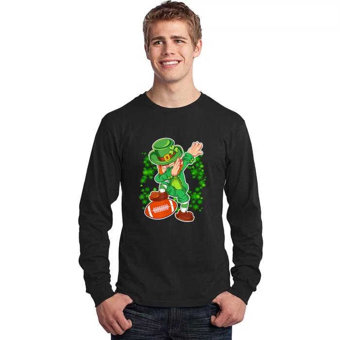 Dabbing Leprechaun Football St Patrick's Day Boys Kids Tall Long Sleeve T-Shirt