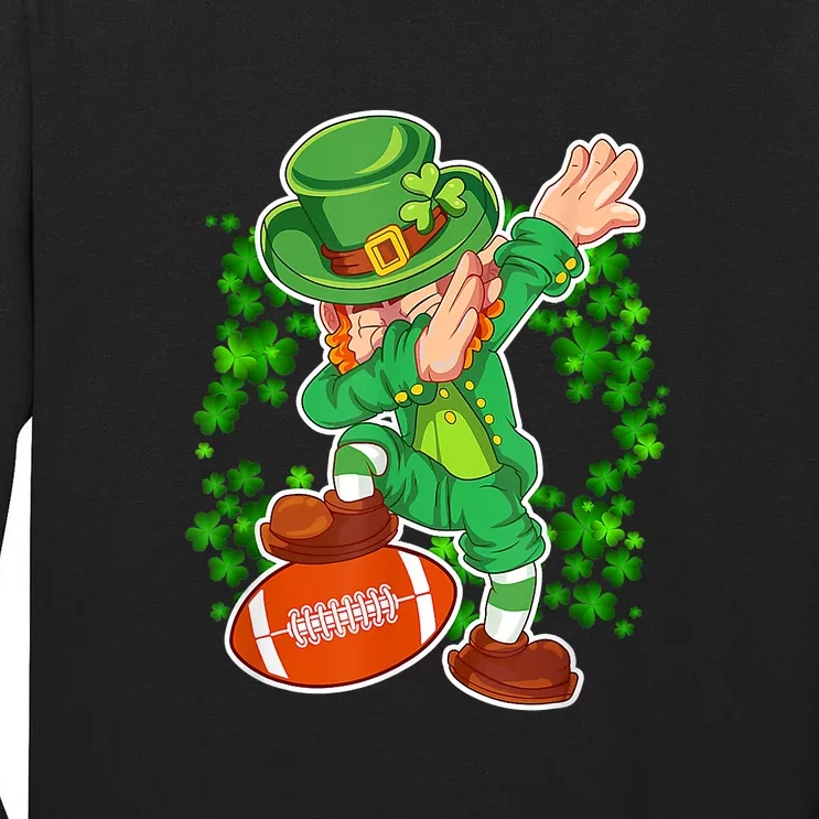 Dabbing Leprechaun Football St Patrick's Day Boys Kids Tall Long Sleeve T-Shirt