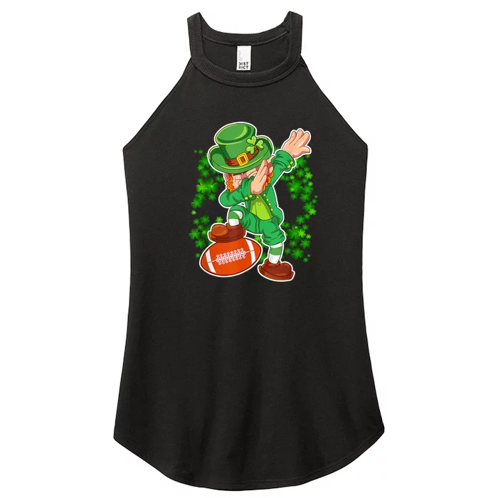 Dabbing Leprechaun Football St Patrick's Day Boys Kids Women’s Perfect Tri Rocker Tank