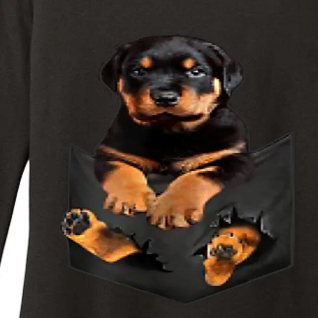 Dog Lovers Funny Gift Rottweiler In Pocket Funny Dog Rottweiler Funny Gift Womens CVC Long Sleeve Shirt