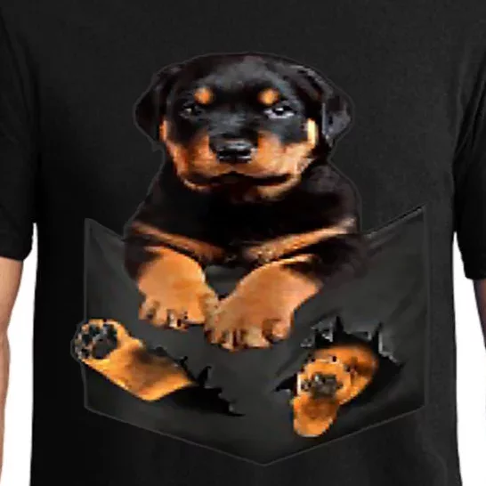 Dog Lovers Funny Gift Rottweiler In Pocket Funny Dog Rottweiler Funny Gift Pajama Set