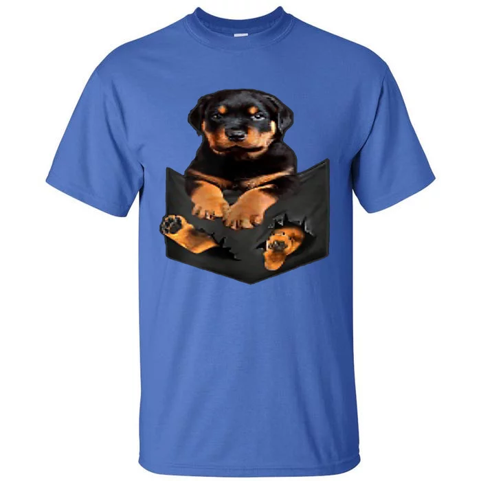 Dog Lovers Funny Gift Rottweiler In Pocket Funny Dog Rottweiler Funny Gift Tall T-Shirt