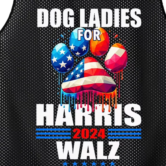 Dog Ladies For Harris Walz 2024 Mesh Reversible Basketball Jersey Tank