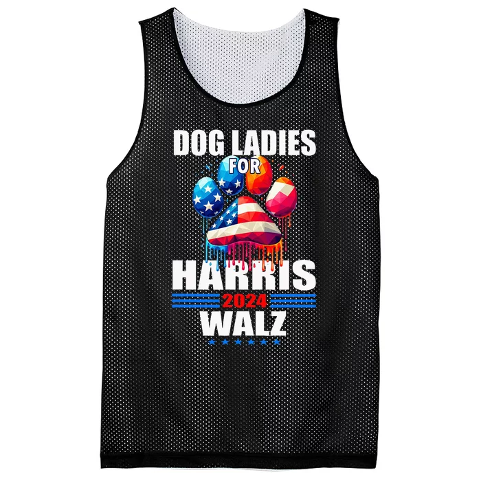 Dog Ladies For Harris Walz 2024 Mesh Reversible Basketball Jersey Tank