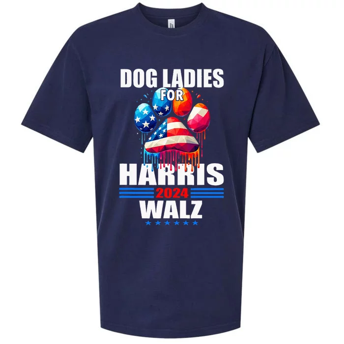 Dog Ladies For Harris Walz 2024 Sueded Cloud Jersey T-Shirt