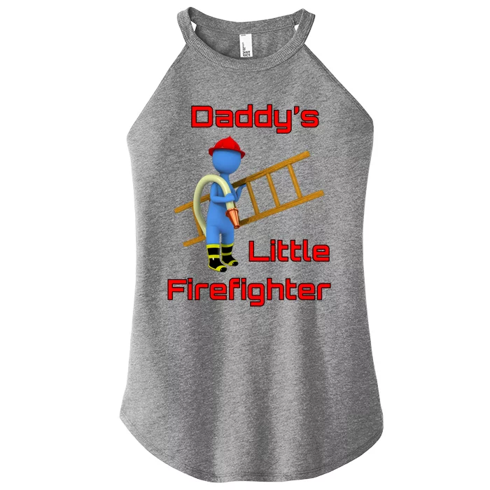 Daddy’s Little Firefighter Fire Gift Women’s Perfect Tri Rocker Tank