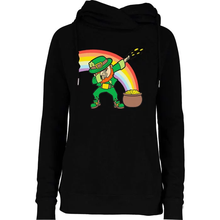 Dabbing Leprechaun Funny St Patricks Day Dab Womens Funnel Neck Pullover Hood