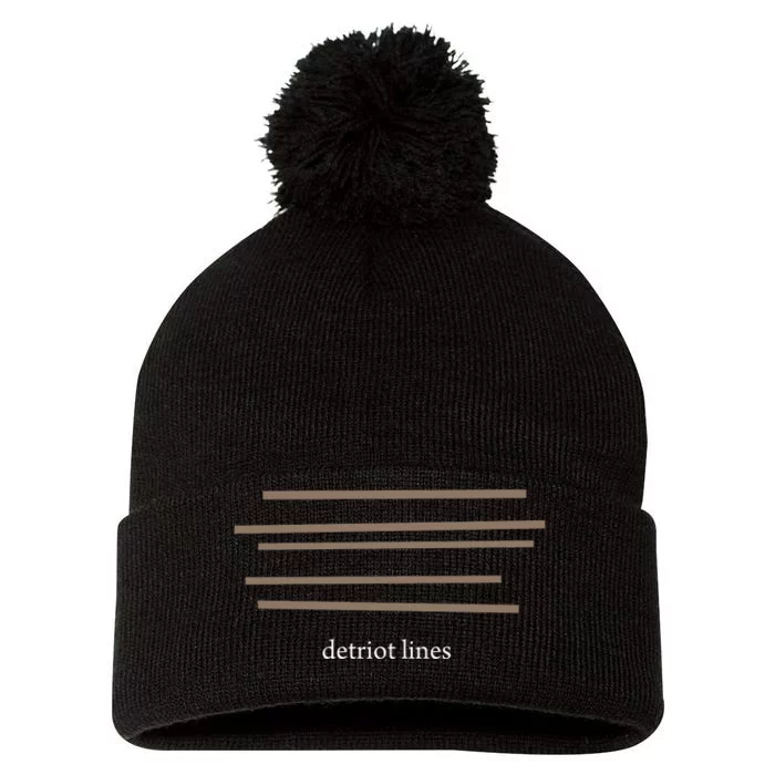 Detroit Lines Funny Saying Hilarious Quotes Pom Pom 12in Knit Beanie