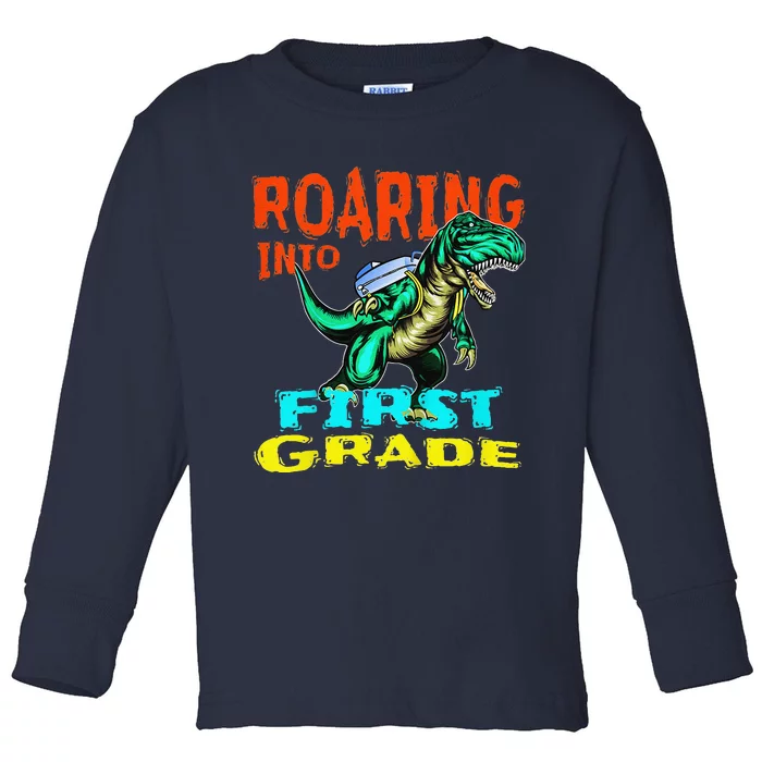 Dino Lover First Day Of School Outfit 1st Grade Tee Toddler Long Sleeve Shirt