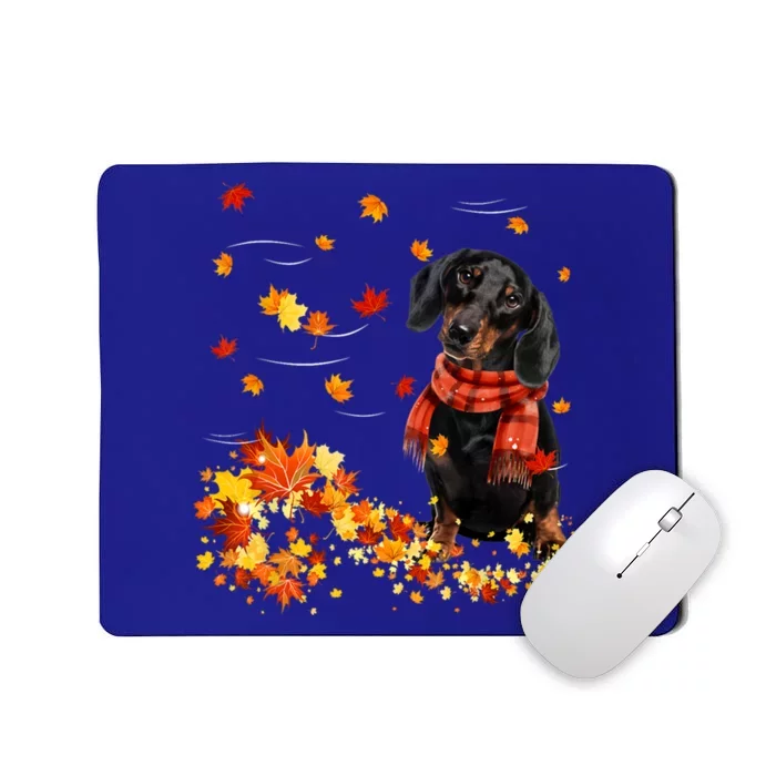 Dachshund Leaf Fall Hello Autumn For Dog Lover Thanksgiving Gift Mousepad