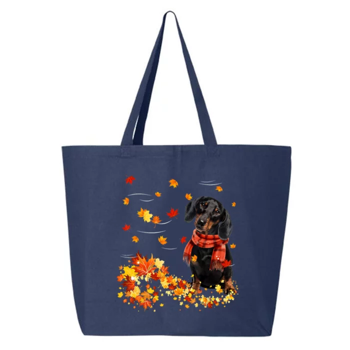 Dachshund Leaf Fall Hello Autumn For Dog Lover Thanksgiving Gift 25L Jumbo Tote