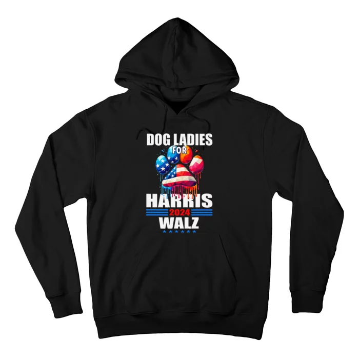 Dog Ladies For Harris Walz 2024 Gift Hoodie