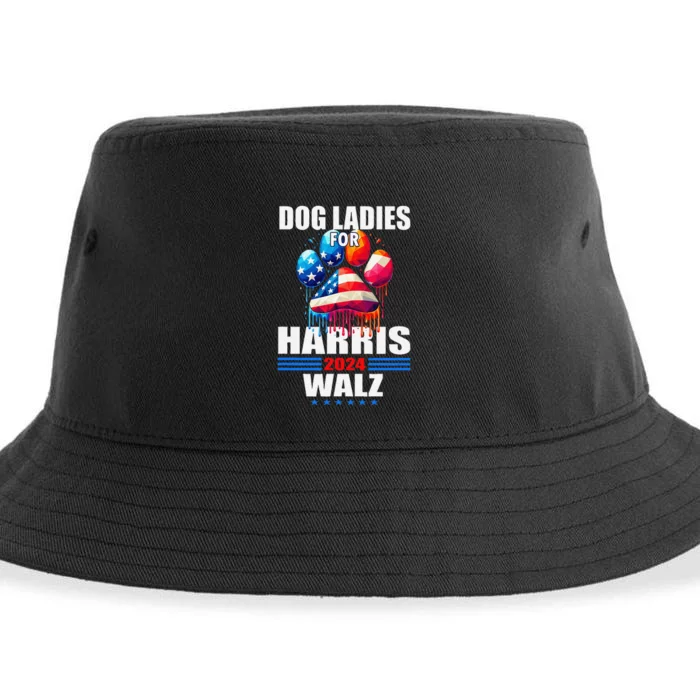 Dog Ladies For Harris Walz 2024 Gift Sustainable Bucket Hat