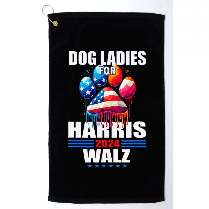 Dog Ladies For Harris Walz 2024 Gift Platinum Collection Golf Towel