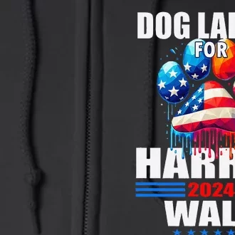 Dog Ladies For Harris Walz 2024 Gift Full Zip Hoodie