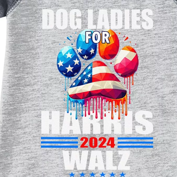 Dog Ladies For Harris Walz 2024 Gift Infant Baby Jersey Bodysuit