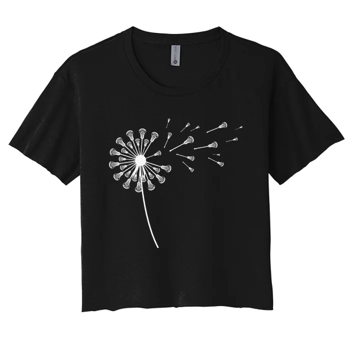 Dandelion Lacrosse for Lacrosse Player Sport Women's Crop Top Tee