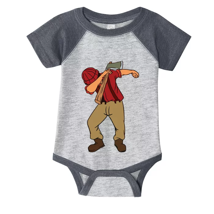 Dabbing Lumberjack Funny Dab Lumberman Gift Tee Infant Baby Jersey Bodysuit