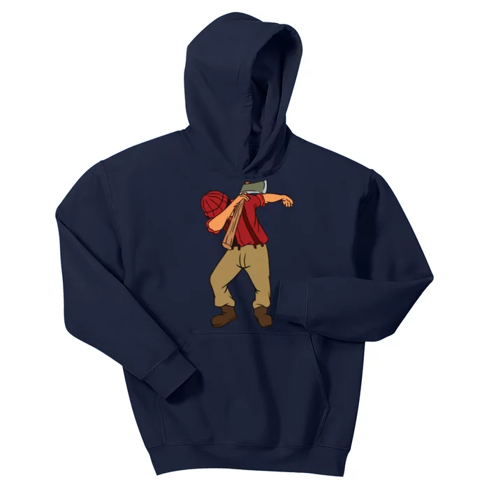 Dabbing Lumberjack Funny Dab Lumberman Gift Tee Kids Hoodie