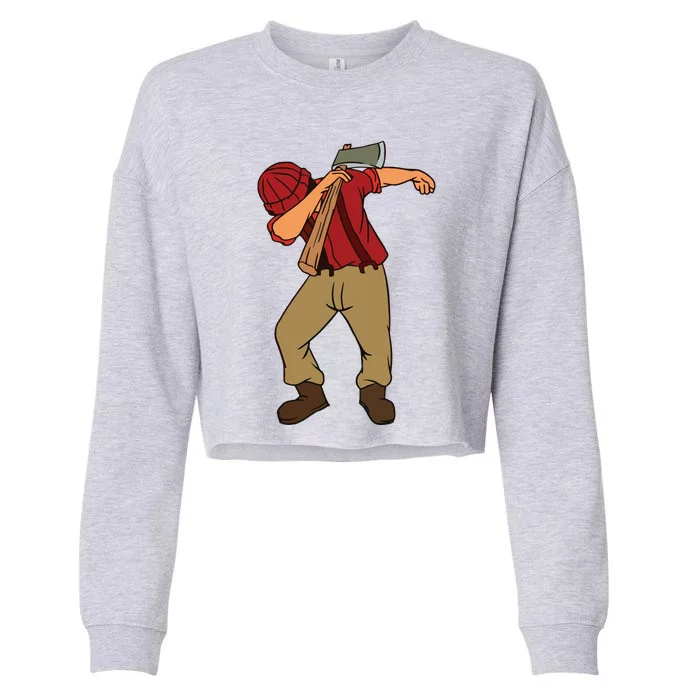 Dabbing Lumberjack Funny Dab Lumberman Gift Tee Cropped Pullover Crew