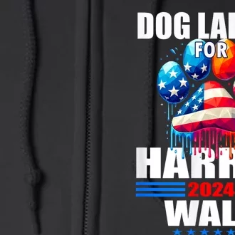 Dog Ladies For Harris Walz 2024 Full Zip Hoodie