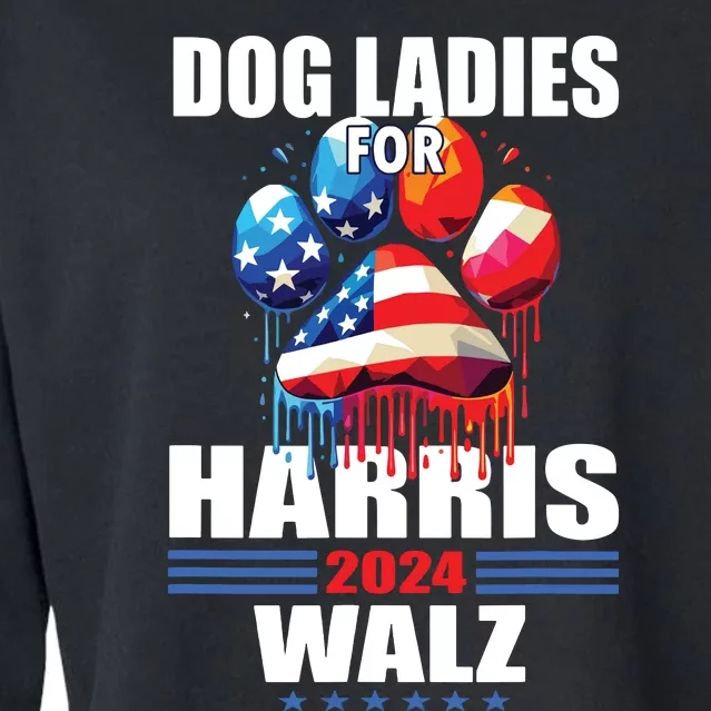 Dog Ladies For Harris Walz 2024 Cropped Pullover Crew