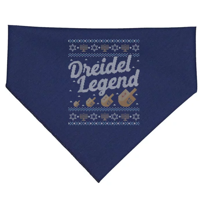 Dreidel Legend Funny Ugly Hanukkah Sweater Gifts USA-Made Doggie Bandana