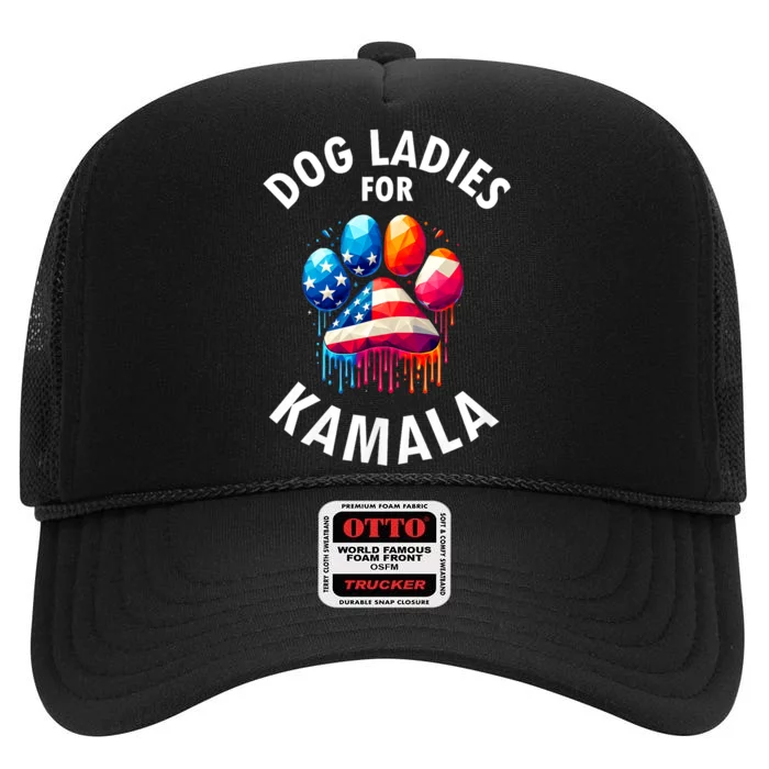 Dog Ladies For Kamala Childless Dog Ladies High Crown Mesh Trucker Hat