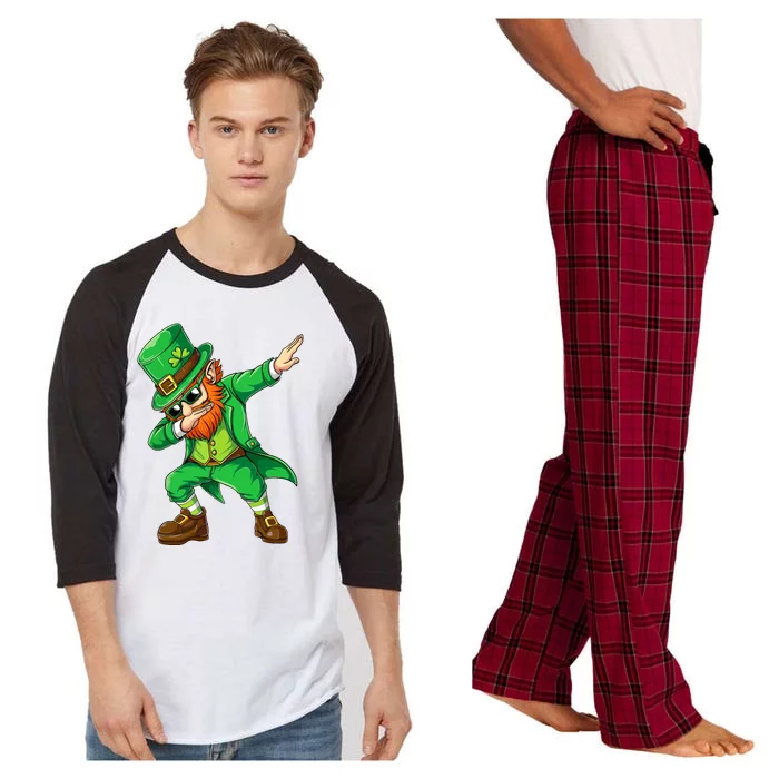 Dabbing Leprechaun Funny Gift St Patricks Day Raglan Sleeve Pajama Set