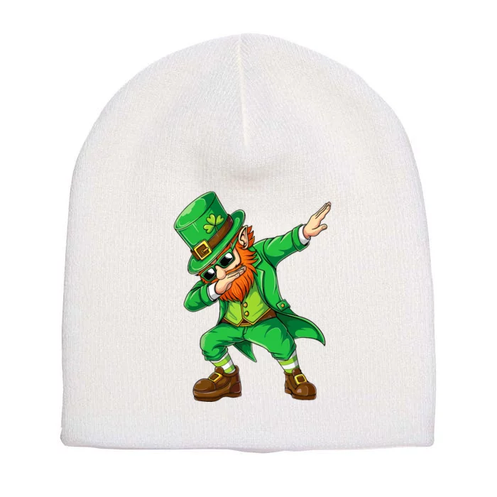 Dabbing Leprechaun Funny Gift St Patricks Day Short Acrylic Beanie