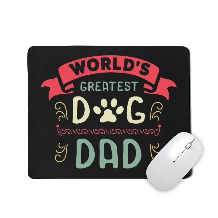 Dog Lover Fathers Day Paw Love Bark Puppy Breeder Mousepad