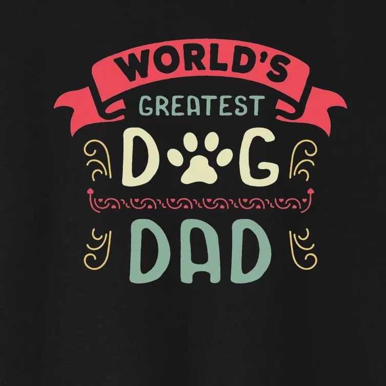 Dog Lover Fathers Day Paw Love Bark Puppy Breeder Women's Crop Top Tee