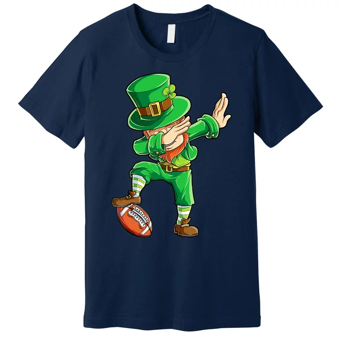 Dabbing Leprechaun Football St Patricks Day Sports Premium T-Shirt