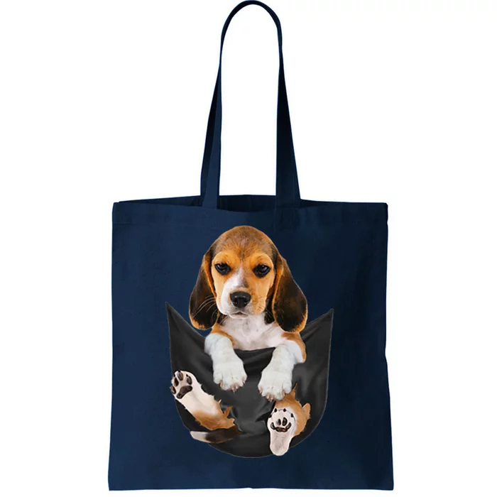 Dog Lovers Gifts Beagle In Pocket Funny Dog Face Tote Bag