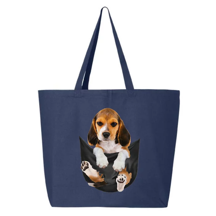 Dog Lovers Gifts Beagle In Pocket Funny Dog Face 25L Jumbo Tote