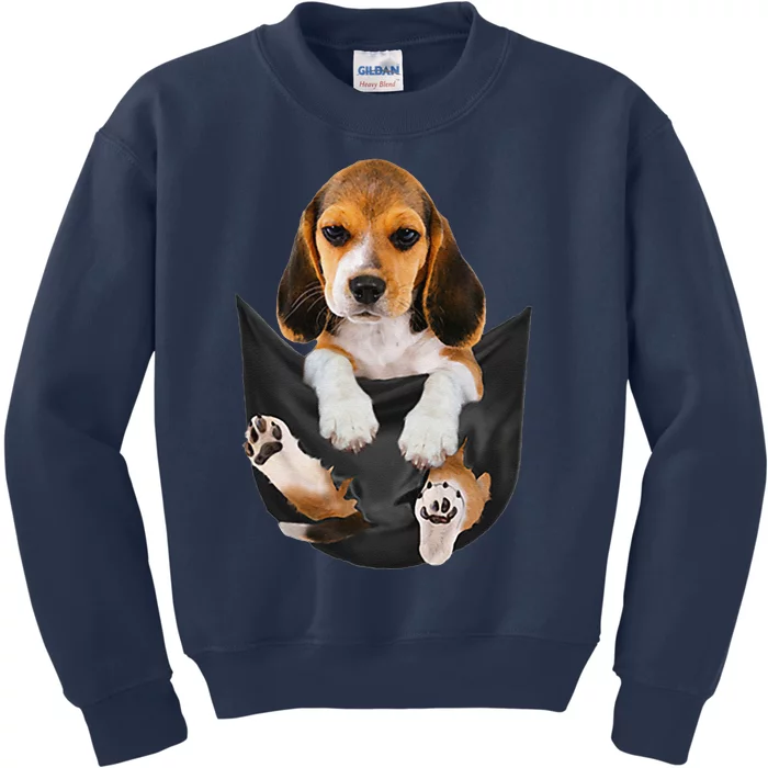 Dog Lovers Gifts Beagle In Pocket Funny Dog Face Kids Sweatshirt