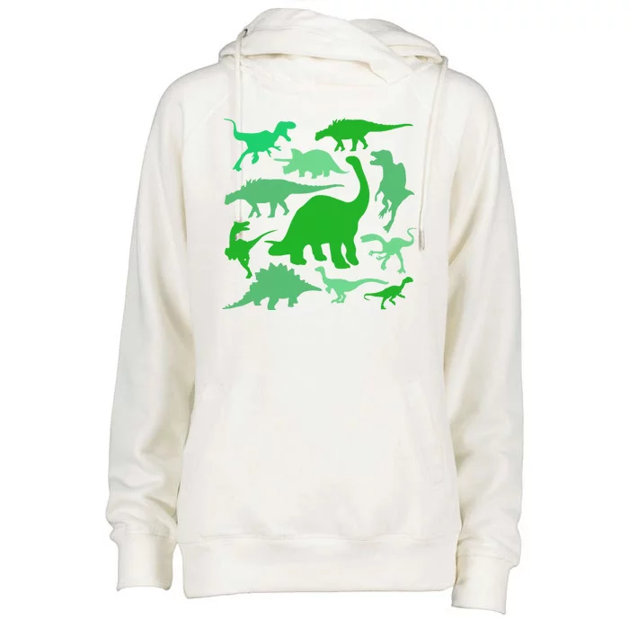 Dinosaur Lover Gift Womens Funnel Neck Pullover Hood