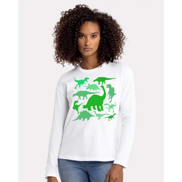 Dinosaur Lover Gift Womens Cotton Relaxed Long Sleeve T-Shirt