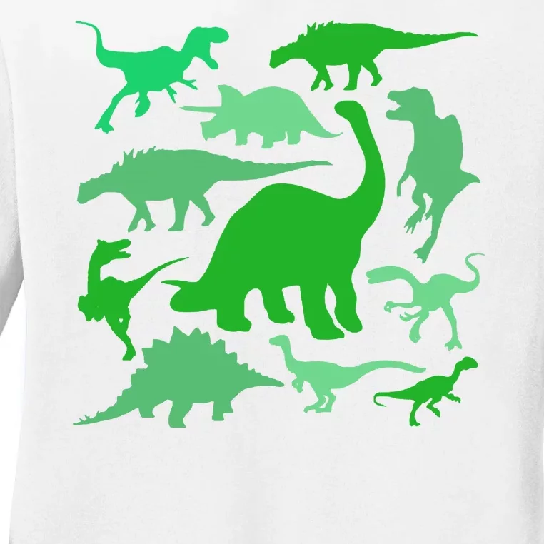 Dinosaur Lover Gift Ladies Long Sleeve Shirt