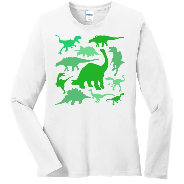 Dinosaur Lover Gift Ladies Long Sleeve Shirt