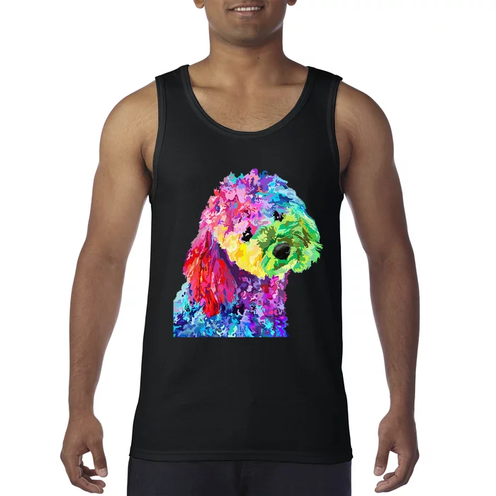 Dog Lover Gifts Wo Colorful Cool Poodle Tank Top