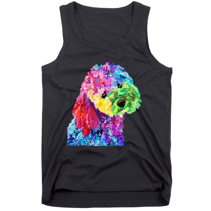 Dog Lover Gifts Wo Colorful Cool Poodle Tank Top