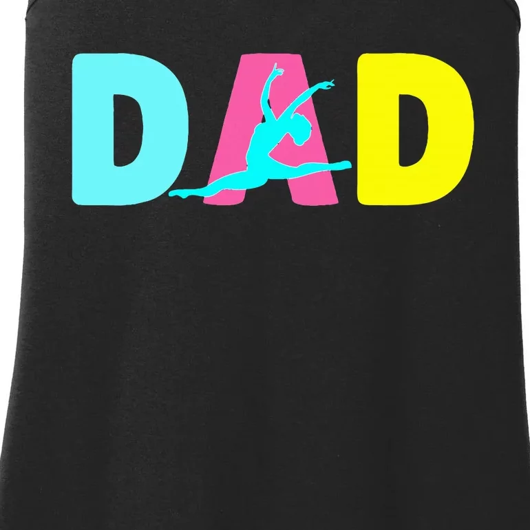 Dad Little Gymnast Girl Birthday Gymnastics Themed Party Ladies Essential Tank