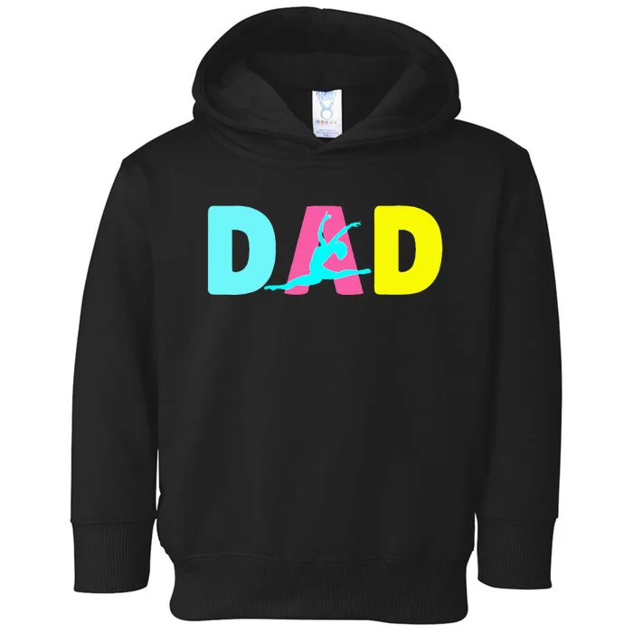 Dad Little Gymnast Girl Birthday Gymnastics Themed Party Toddler Hoodie