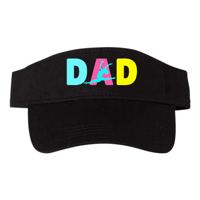 Dad Little Gymnast Girl Birthday Gymnastics Themed Party Valucap Bio-Washed Visor