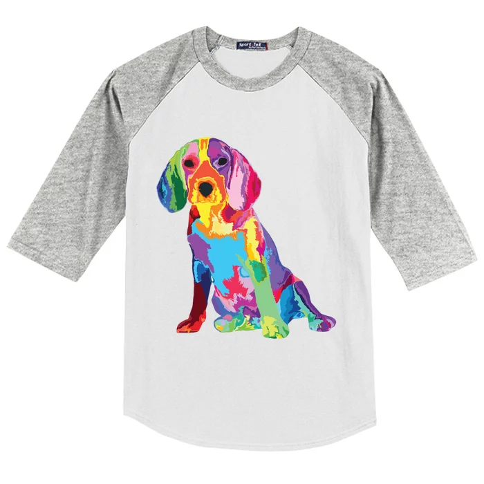 Dog Lover Gifts For Womens Beagle Colorful Beagle Men Kids Colorblock Raglan Jersey