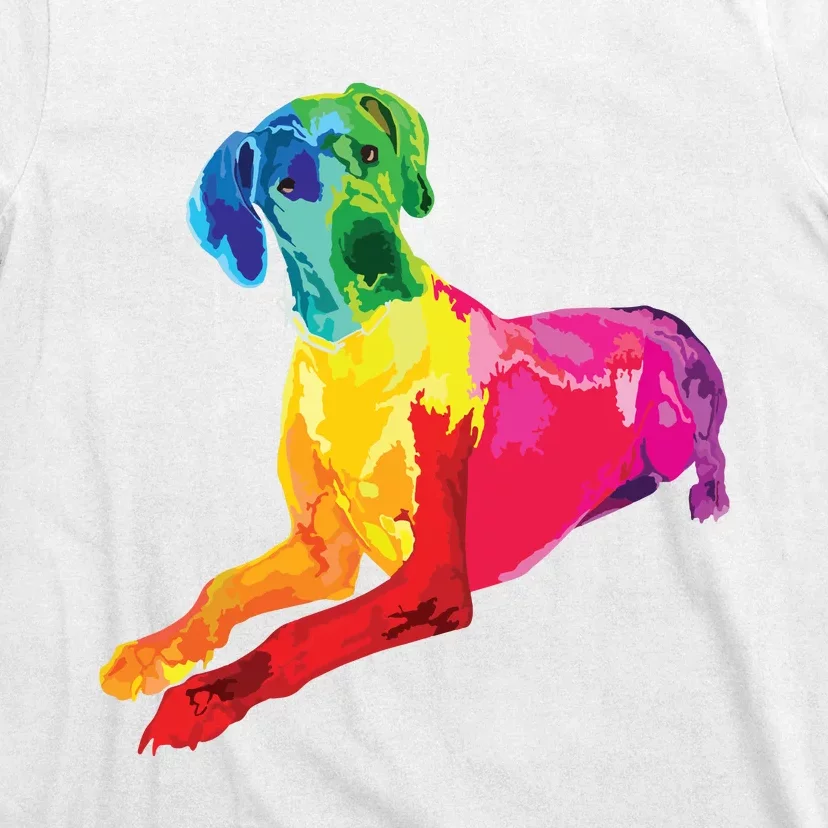 Dog Lover Gifts Great Dane For Women Colorful Great Dane Men T-Shirt