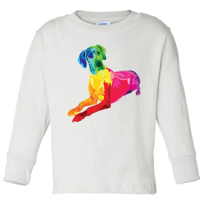 Dog Lover Gifts Great Dane For Women Colorful Great Dane Men Toddler Long Sleeve Shirt